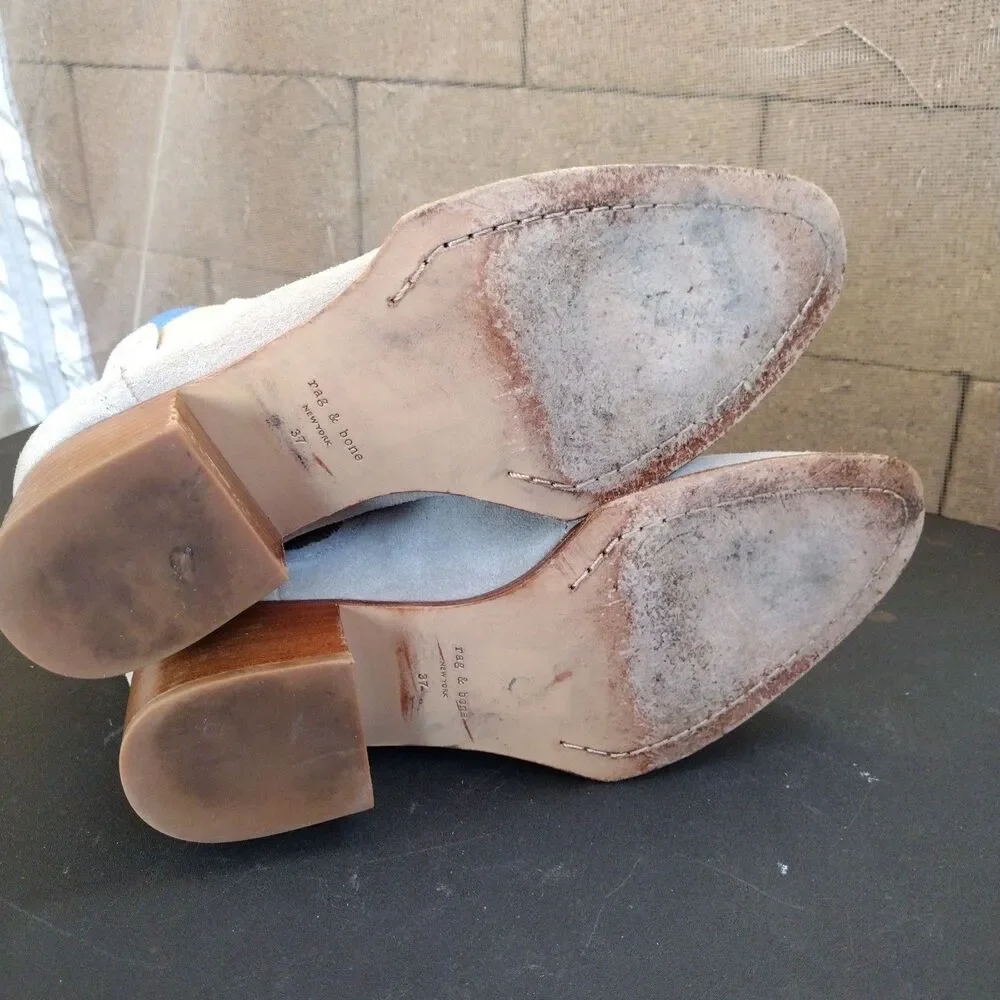 Rag & Bone Walker II Gray Suede Chelsea Ankle Boots Women's Size EU 37 US 7